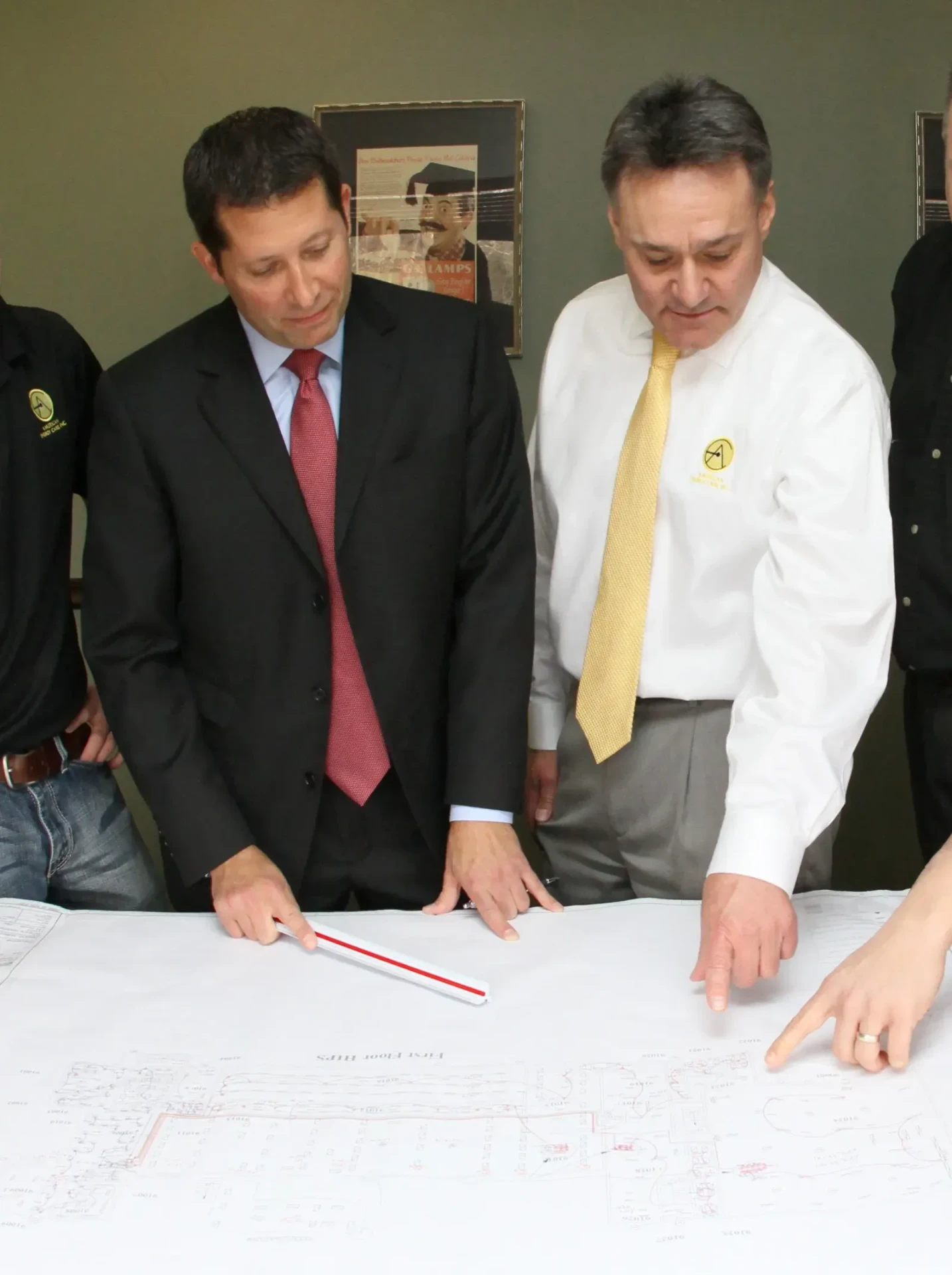 AEC Solar engineering team reviewing plans